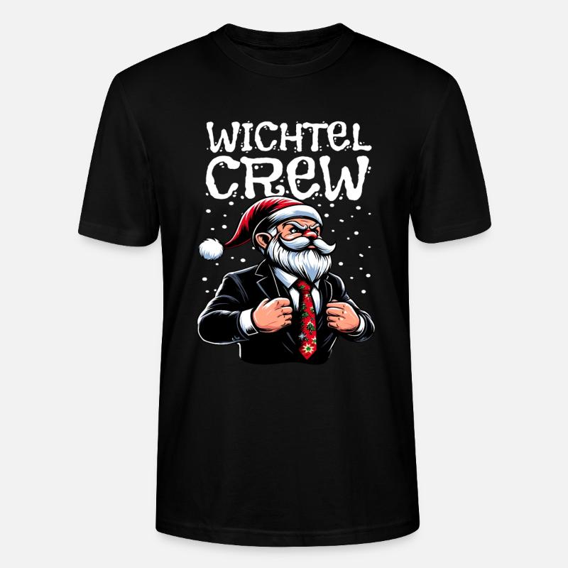 Wichtel Crew Weihnachts Gnome - Stanley/Stella Unisex Bio-T-Shirt CRAFTER - Schwarz