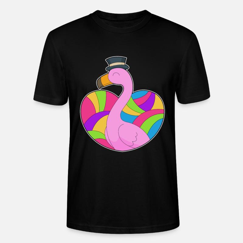 Flamingo Herz - Stanley/Stella Unisex Bio-T-Shirt CRAFTER - Schwarz