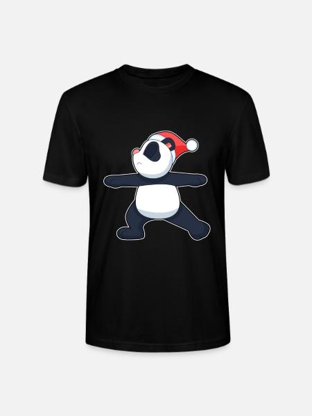 Yoga de Noël Panda - T-shirt bio CRAFTER Stanley Stella Unisexe - noir