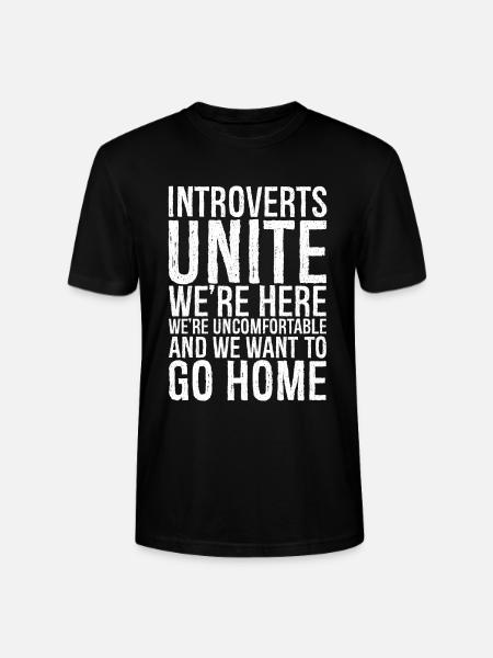 Introverts unite we're here funny shirt - Stanley/Stella CRAFTER Unisex Organic T-Shirt - black