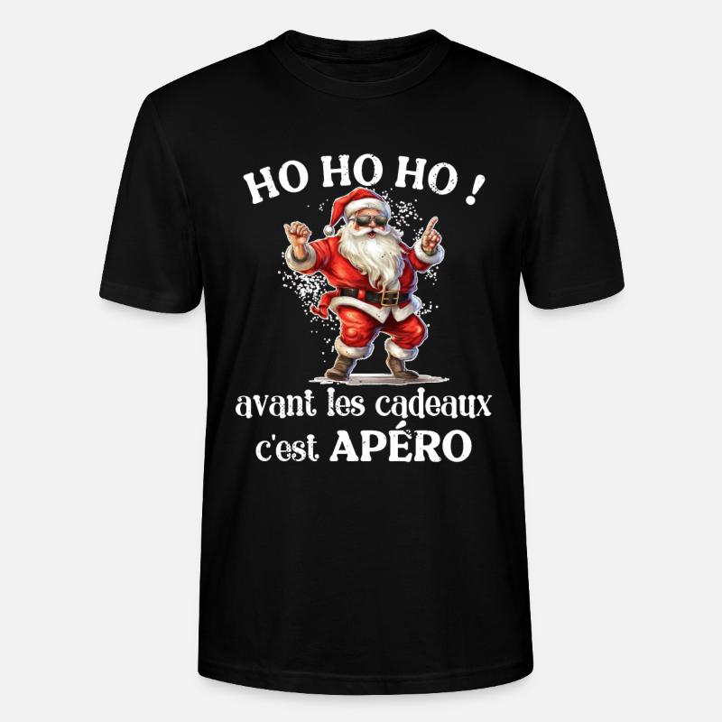 Pull Moche De Noël Humour Père Noel Apéro Cadeau - T-shirt bio CRAFTER Stanley Stella Unisexe - noir