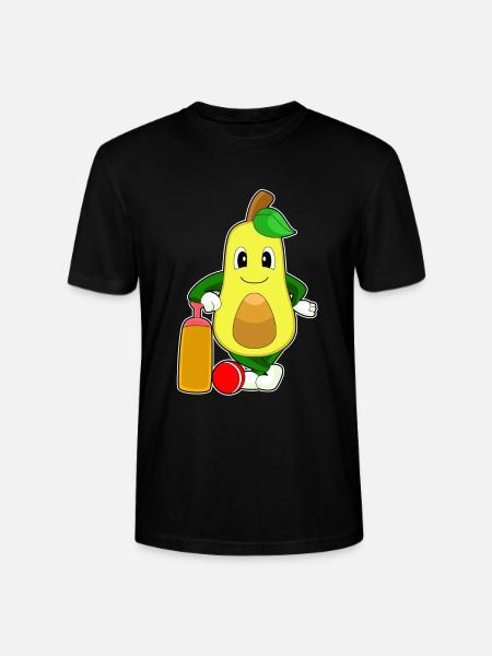 Avocado Cricket Cricket Bat - Stanley/Stella CRAFTER Unisex Organic T-Shirt - black