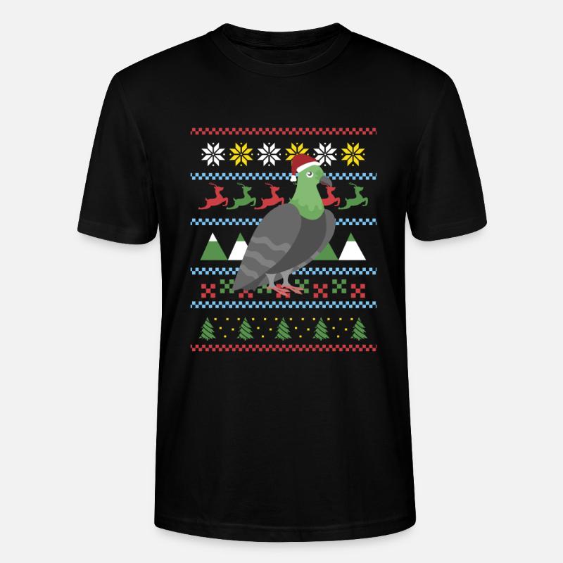 Ugly Christmas Taube - Stanley/Stella Unisex Bio-T-Shirt CRAFTER - Schwarz
