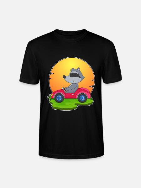 Raccoon Car - Stanley/Stella CRAFTER Unisex Organic T-Shirt - black