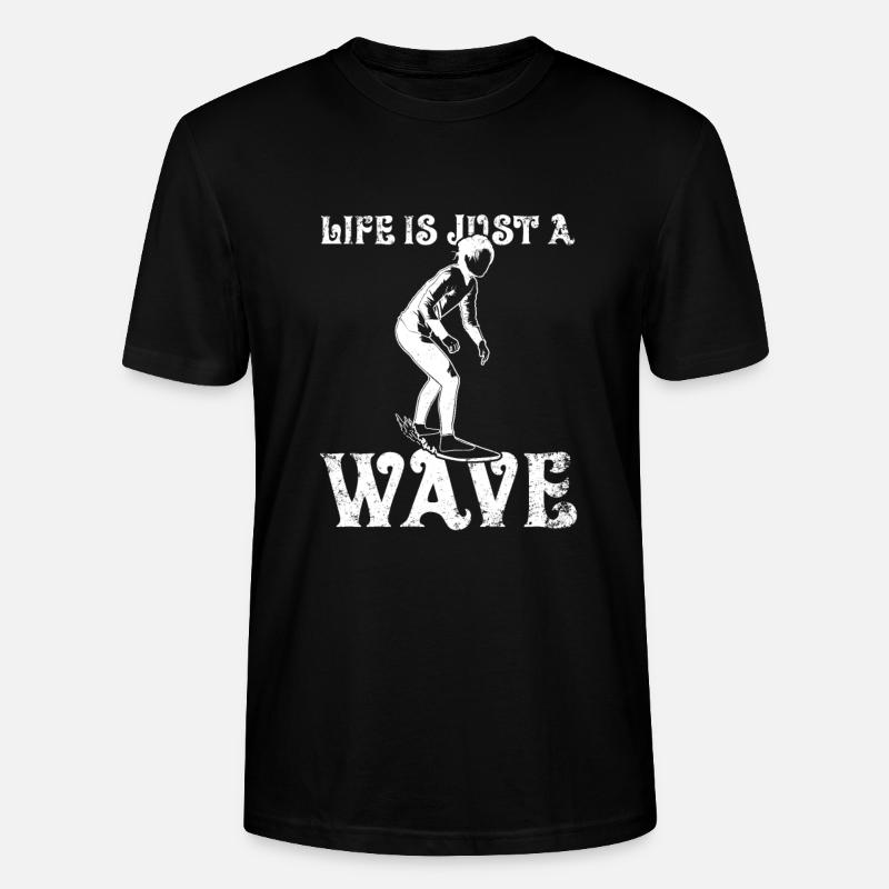 Life Is Just A Wave - Stanley/Stella Unisex Bio-T-Shirt CRAFTER - Schwarz