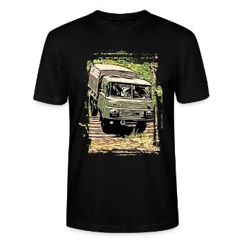 Robur LO 2002 - Stanley/Stella Unisex Bio-T-Shirt CRAFTER - Schwarz - Vorne - Alina (178cm) & Michal (187cm)