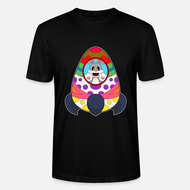 Rabbit Easter Rocket - T-shirt bio CRAFTER Stanley Stella Unisexe - noir