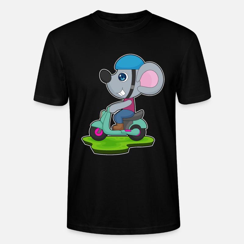 Maus Motorroller - Stanley/Stella Unisex Bio-T-Shirt CRAFTER - Schwarz