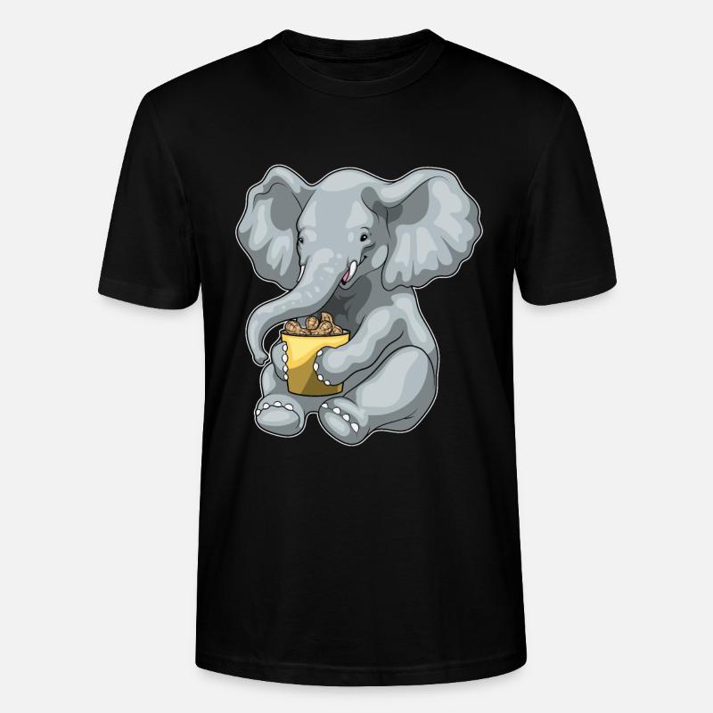 Elephant Peanuts - Stanley/Stella CRAFTER Unisex Organic T-Shirt - black