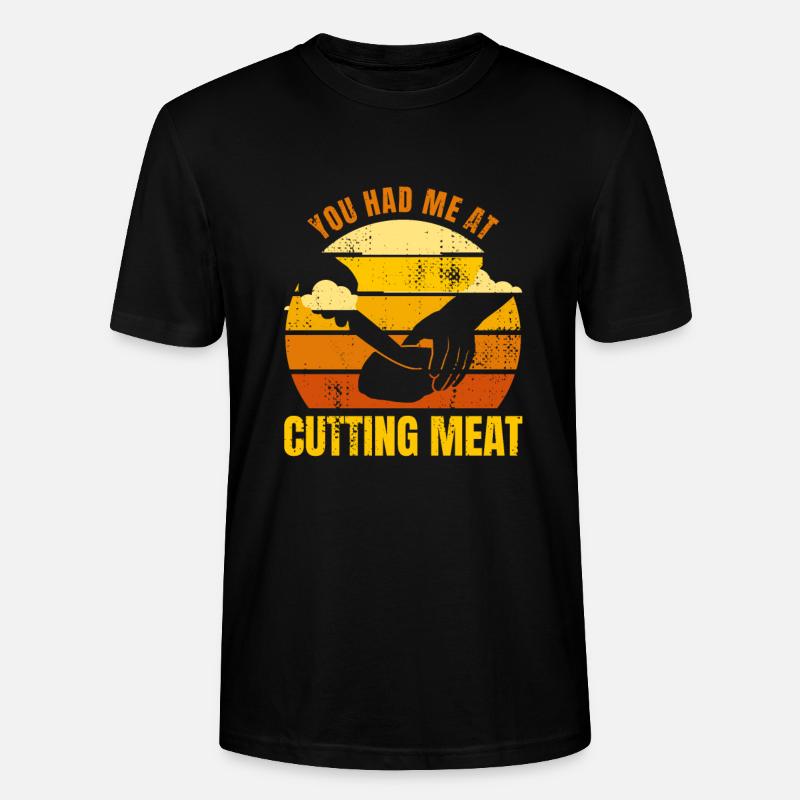 Du hattest mich bei Fleisch - Stanley/Stella Unisex Bio-T-Shirt CRAFTER - Schwarz