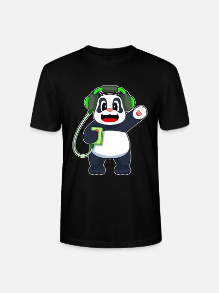 Panda Kopfhörer Musik - Stanley/Stella Unisex Bio-T-Shirt CRAFTER - Schwarz