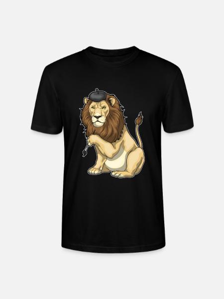 Lion Painter Brush Painting - Stanley/Stella CRAFTER Unisex Organic T-Shirt - black