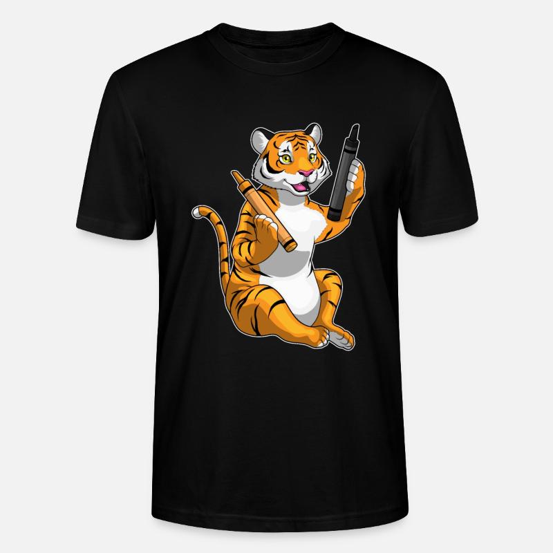 École de crayon Tiger Pupil - T-shirt bio CRAFTER Stanley Stella Unisexe - noir
