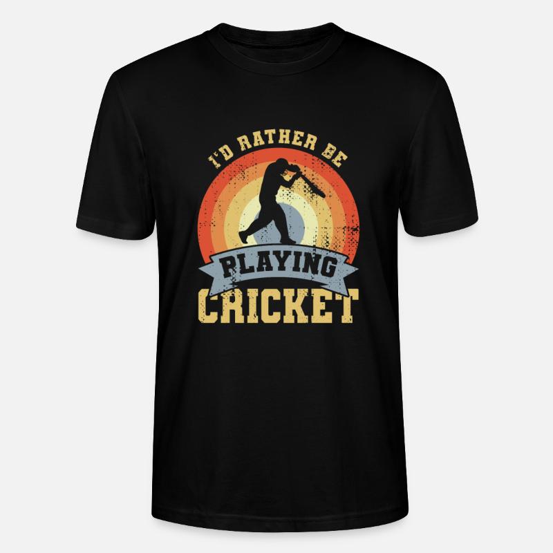 I’d Rather Be Playing Cricket - Stanley/Stella Unisex Bio-T-Shirt CRAFTER - Schwarz