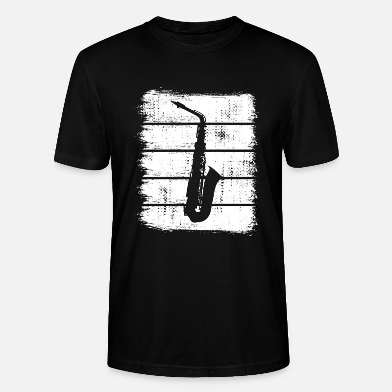 Saxophon Skizze - Stanley/Stella Unisex Bio-T-Shirt CRAFTER - Schwarz