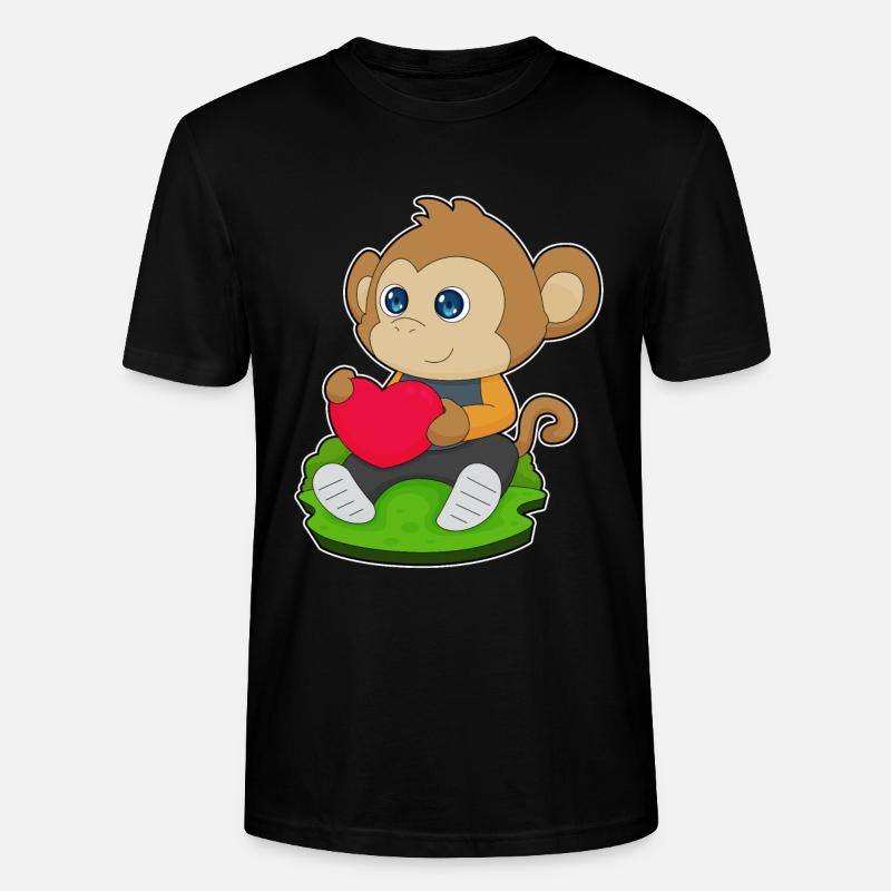 Affe Herz - Stanley/Stella Unisex Bio-T-Shirt CRAFTER - Schwarz