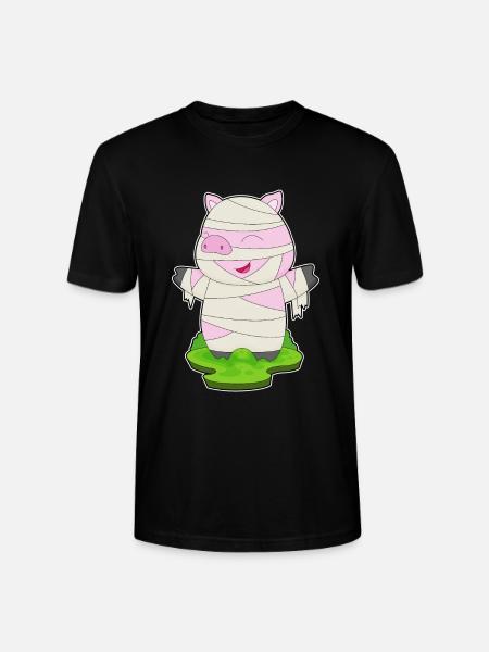 Pig Halloween Mummy - Stanley/Stella CRAFTER Unisex Organic T-Shirt - black