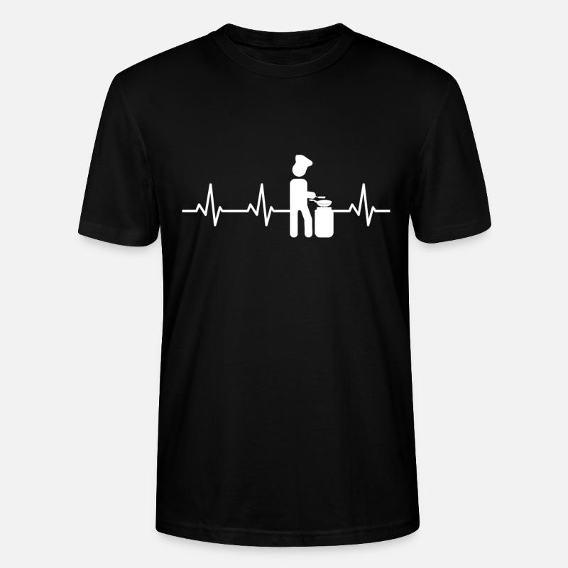 Kochen Strichmännchen Herzschlag - Stanley/Stella Unisex Bio-T-Shirt CRAFTER - Schwarz
