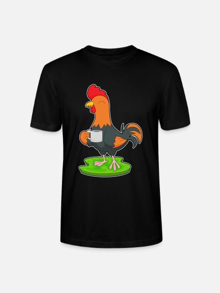Rooster Cup Coffee - Stanley/Stella CRAFTER Unisex Organic T-Shirt - black