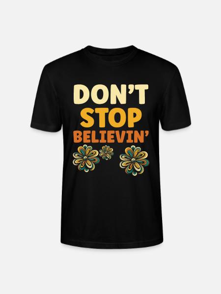Blütenmuster mit Positiv-Slogan - Stanley/Stella Unisex Bio-T-Shirt CRAFTER - Schwarz
