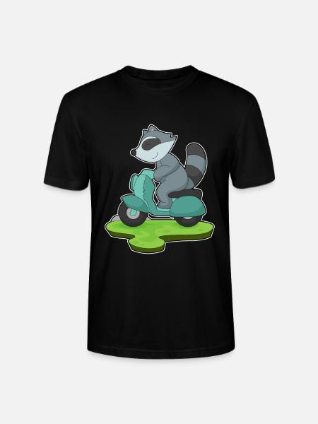 Raccoon Scooter - Stanley/Stella CRAFTER Unisex Organic T-Shirt - black