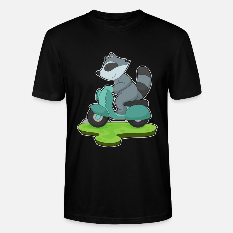 Waschbär Motorroller - Stanley/Stella Unisex Bio-T-Shirt CRAFTER - Schwarz