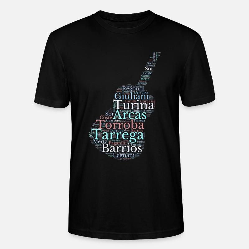 Compositeurs pour Guitare classique espagnole - T-shirt bio CRAFTER Stanley Stella Unisexe - noir