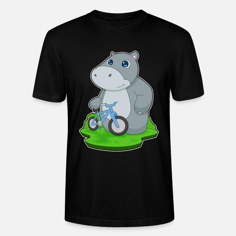 Hippopotame Bicyclette - T-shirt bio CRAFTER Stanley Stella Unisexe - noir