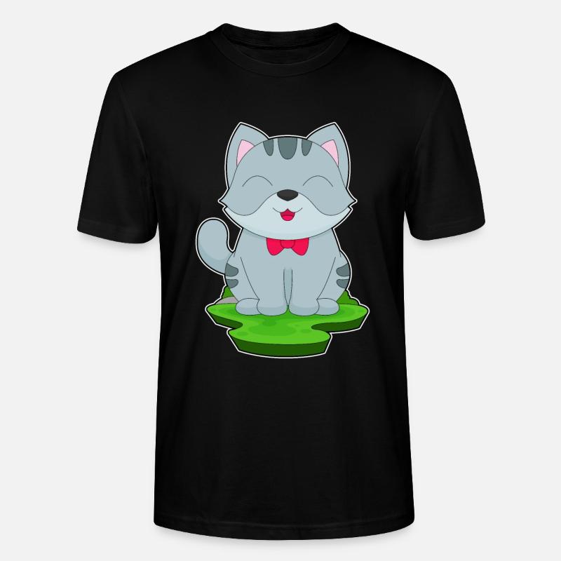 Katze Schleife - Stanley/Stella Unisex Bio-T-Shirt CRAFTER - Schwarz