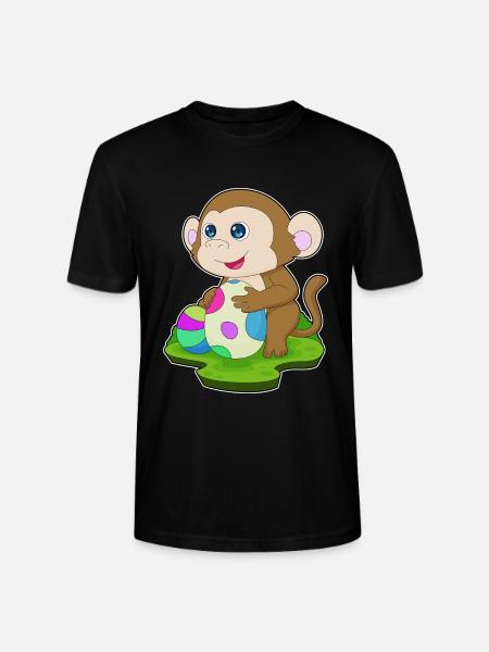 Monkey Easter Easter Eggs - Stanley/Stella CRAFTER Unisex Organic T-Shirt - black