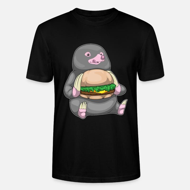 Mole Cheeseburger - Stanley/Stella CRAFTER Unisex Organic T-Shirt - black