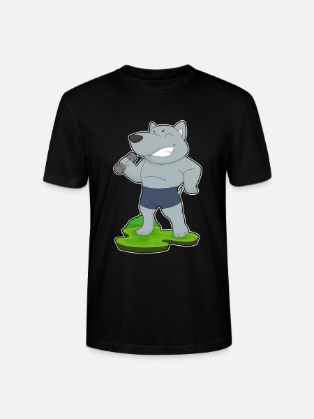 Dog Bodybuilder Dumbbell Bodybuilding - Stanley/Stella CRAFTER Unisex Organic T-Shirt - black