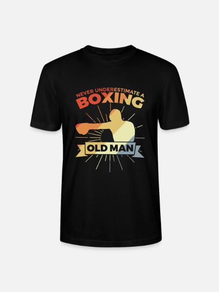 Never underestimate an old boxer - Stanley/Stella CRAFTER Unisex Organic T-Shirt - black