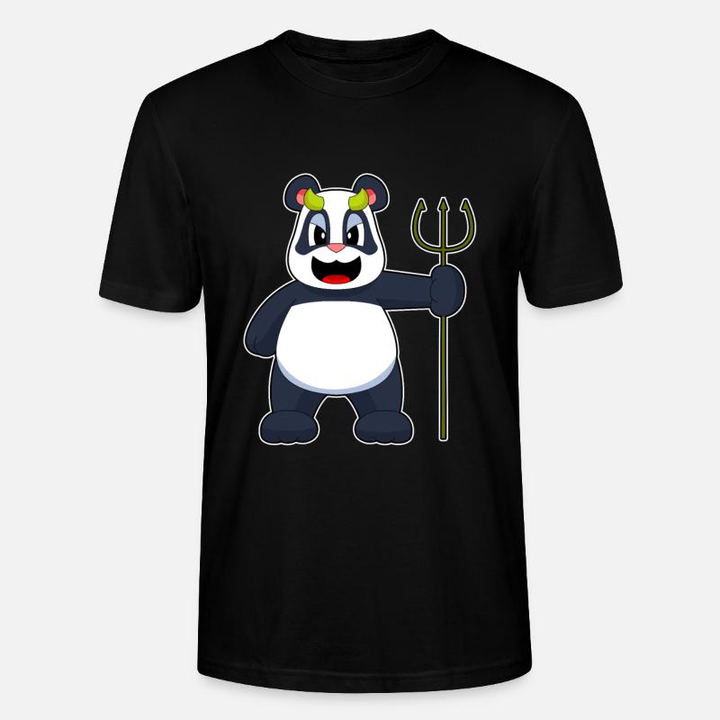 Panda Halloween Diable - T-shirt bio CRAFTER Stanley Stella Unisexe - noir