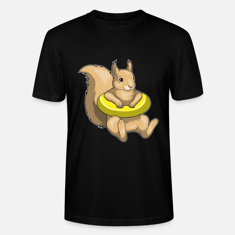 Eichhörnchen Schwimmen Schwimmring - Stanley/Stella Unisex Bio-T-Shirt CRAFTER - Schwarz