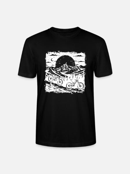 Mountain Biking Sketch - Stanley/Stella CRAFTER Unisex Organic T-Shirt - black