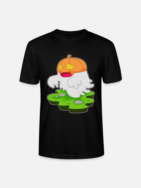Ghost Halloween Pumpkin - Stanley/Stella CRAFTER Unisex Organic T-Shirt - black