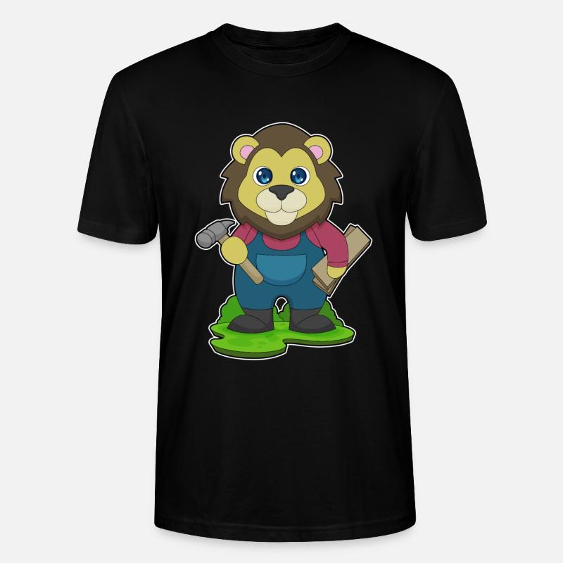 Lion Carpenter Hammer - Stanley/Stella CRAFTER Unisex Organic T-Shirt - black