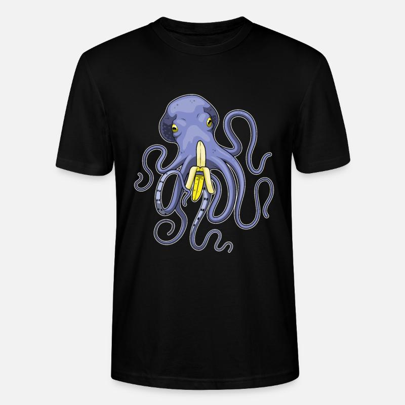 Krake Banane - Stanley/Stella Unisex Bio-T-Shirt CRAFTER - Schwarz