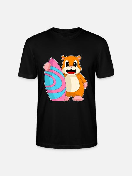 Hamster Surfing Surfboard Summer - Stanley/Stella CRAFTER Unisex Organic T-Shirt - black