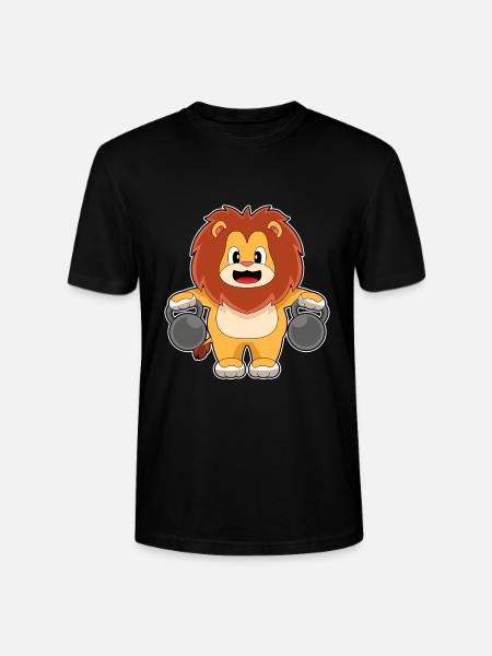 Lion Bodybuilder Dumbbells Bodybuilding - Stanley/Stella CRAFTER Unisex Organic T-Shirt - black