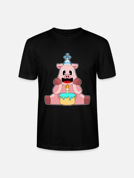 Gâteau d’anniversaire de cochon - T-shirt bio CRAFTER Stanley Stella Unisexe - noir