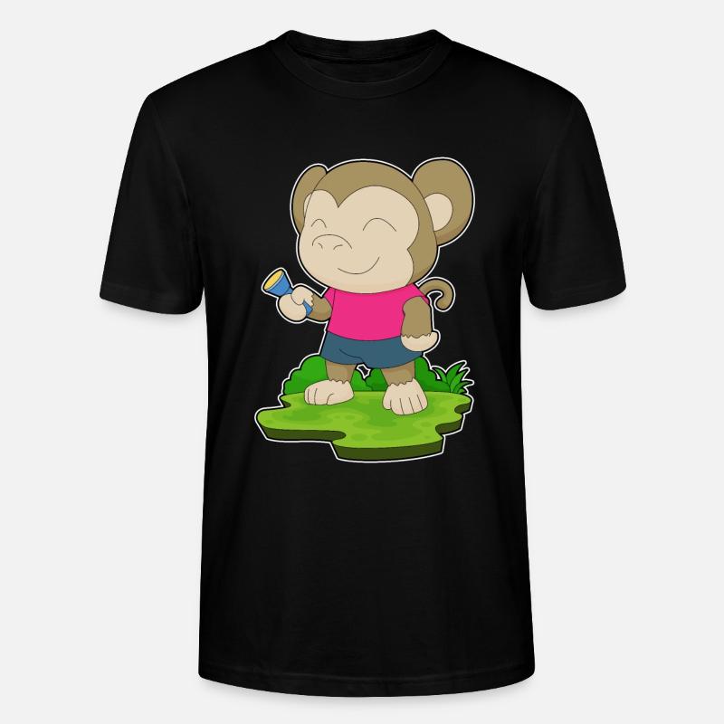 Affe Taschenlampe - Stanley/Stella Unisex Bio-T-Shirt CRAFTER - Schwarz