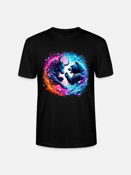 Bull vs Bear Exchange Battle - Stanley/Stella CRAFTER Unisex Organic T-Shirt - black