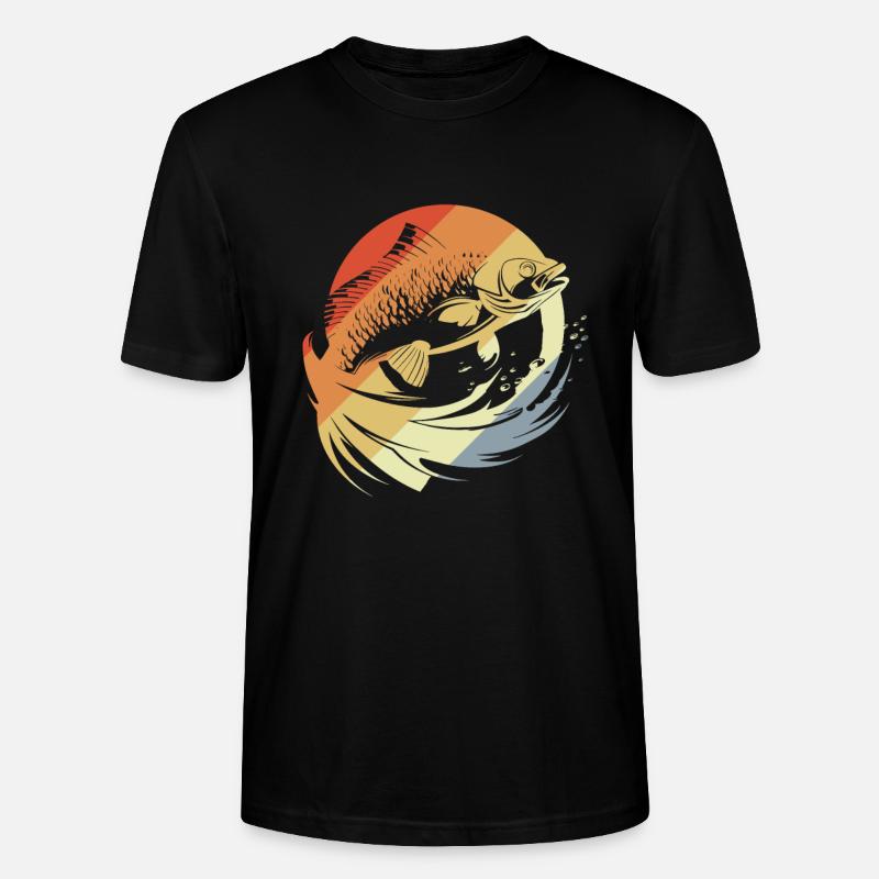 Fisch Grafik Retro Look - Stanley/Stella Unisex Bio-T-Shirt CRAFTER - Schwarz
