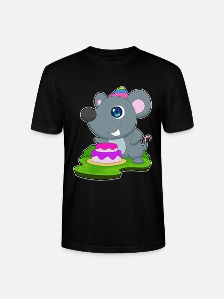 Mouse Birthday Cake - Stanley/Stella CRAFTER Unisex Organic T-Shirt - black
