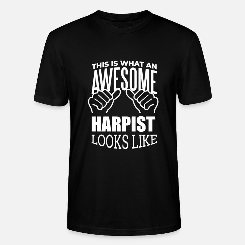 Harfe - Stanley/Stella Unisex Bio-T-Shirt CRAFTER - Schwarz