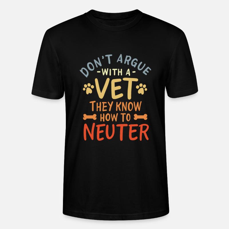 Diskutier nich mit nem Tierarzt - Stanley/Stella Unisex Bio-T-Shirt CRAFTER - Schwarz