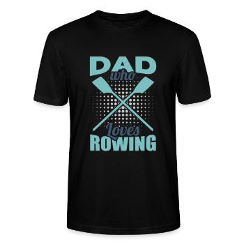 Rowing father - Stanley/Stella CRAFTER Unisex Organic T-Shirt - black - Front - Alina (178cm) & Michal (187cm)