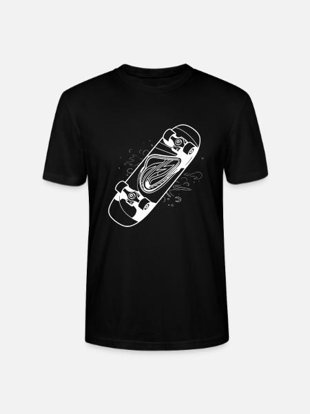Skateboard Drawing - Stanley/Stella CRAFTER Unisex Organic T-Shirt - black
